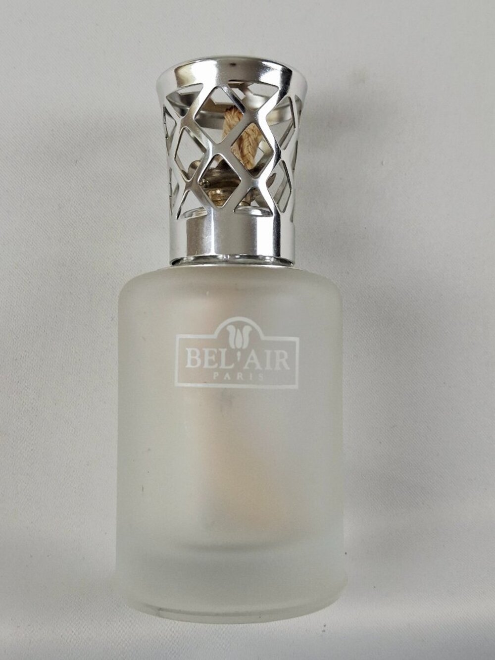 Bel'Air Paris Catalytic Fragrance Lamp Frosted Glass Silver Crown Effusion Burne